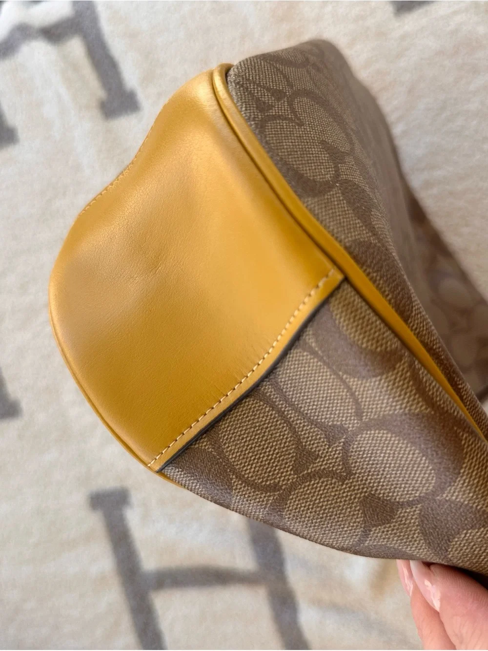 Coach Brown 2018 Laureal Hobo Bag with Yellow Trim